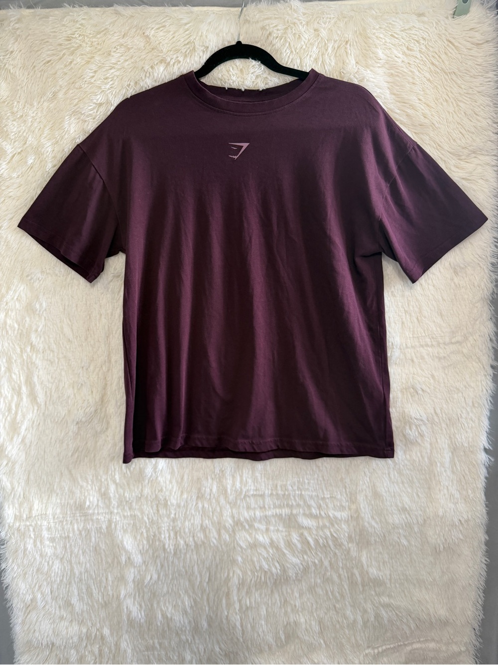 Gymshark Mens Heavyweight Power T-Shirt Size M Burgundy Oversized Gym Workout